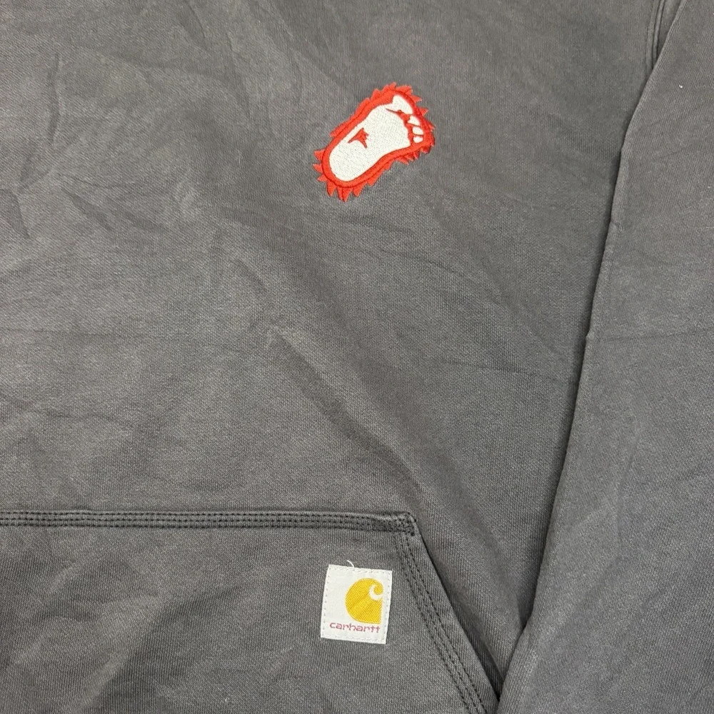 Carhartt Loose Fit Hoodie Hooded Sweatshirt Gray 3XL Logo Loose Fit Patch USA